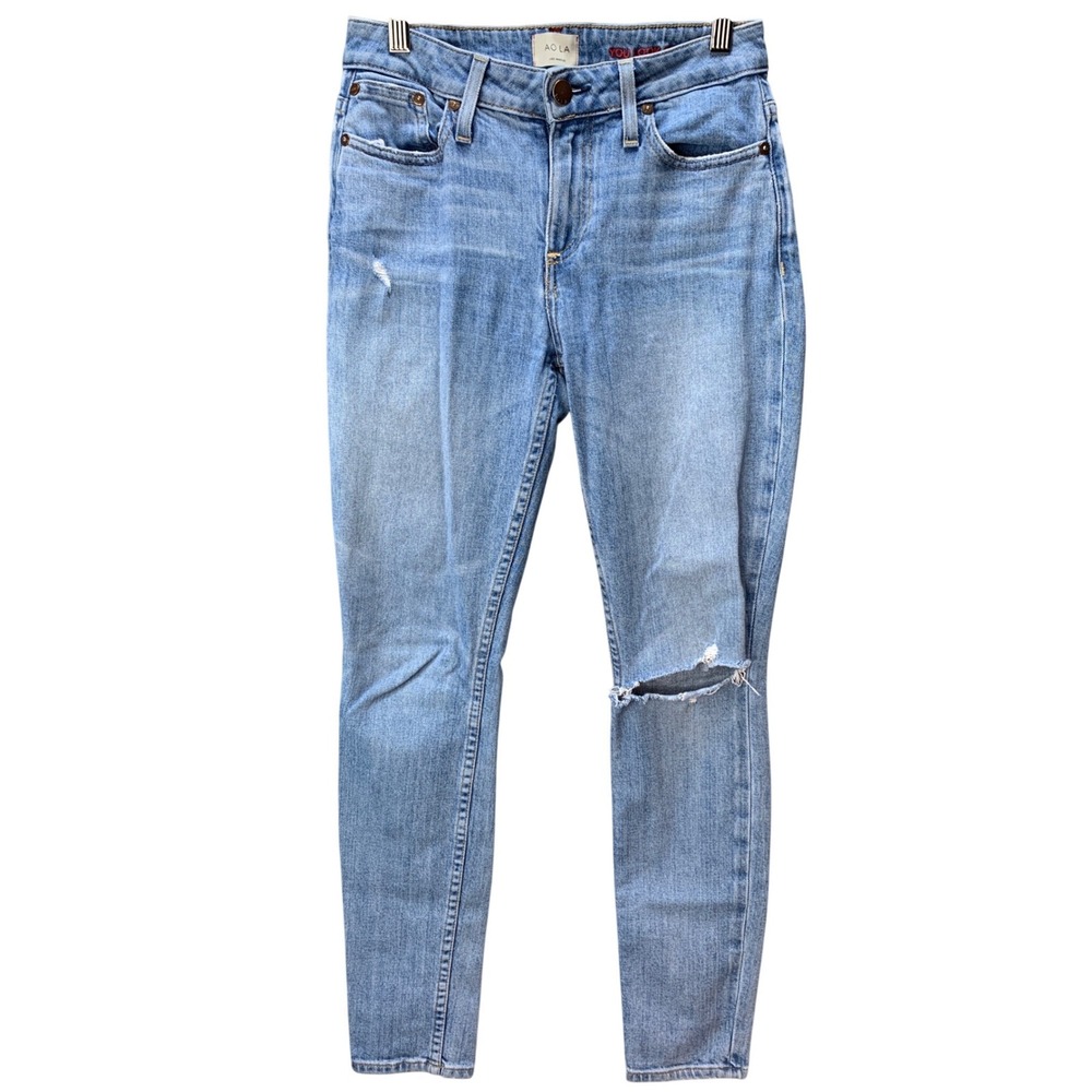 Alice + Olivia AO LA‎ You Look Good Mid Rise Skinny Tease Me Selvedge Jeans 25